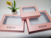 EECA rectangular gift box transparent Window Box Pink Color Customized paper packaging box with clear pvc window wholesale in China