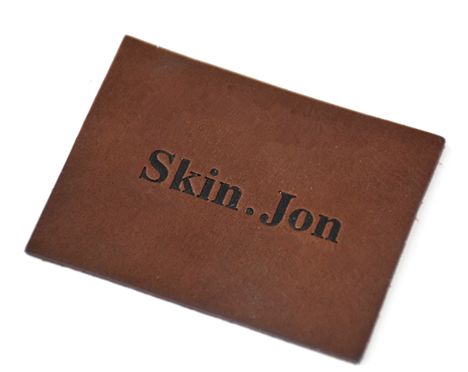 Brown garment real leather labels tags made in China