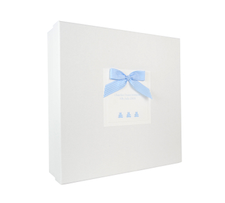 Rectangular gift box White paper cardboard gift pcakaging box with ribbon design