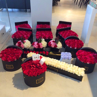 Cardboard round flower gift box hat boxes/Cylindrical flower box wholesale/flower box in EECA Packaging