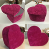 Wholesale custom rosy suede heart-shape flower box velvet packaging flowers in EECA