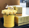 Custom yellow round flower gift box velvet flannel,flower box suede,rose box velvet