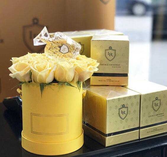 Custom yellow round flower gift box velvet flannel,flower box suede,rose box velvet