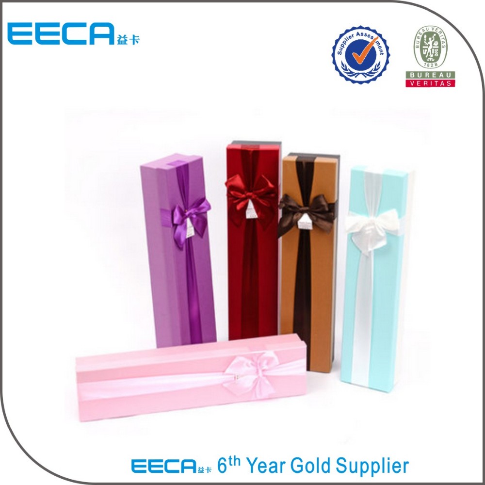 Rectangular gift box Luxury Fancy Jewelry Box Custom Printed Cardboard Box with butterfly ribbon