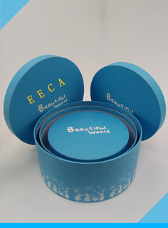 Blue color flower box round flower box hat cardboard gift packaging box china supplier in EECA