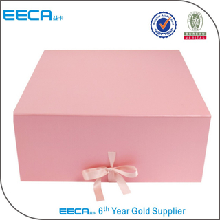 Waterproof Foldable Gift Box with Ribbon/Rectangular Gift Box/pink Blue Folding Box