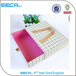 elegant handmade cardboard sliding drawer gift box with ribbon