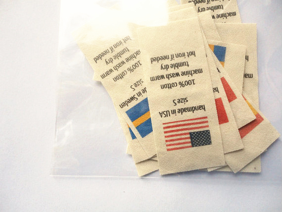 Oeko-Tex custom printed fabric labels in 100% cotton machine wash twill ribbon