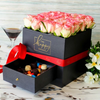 Custom Gold Logo Flower Gift Box with Drawer Flower Packaging Box for Valentine's Day Mother's Day Flower Arrangements