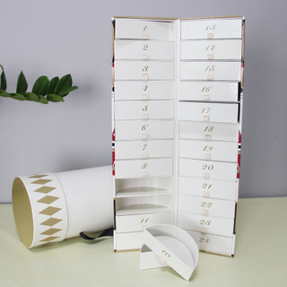 Custom Paper Cardboard Cube Shaped Countdown Advent Calendar Chocolate Box Promotion Advent Calendar Gift Packaging Boxes