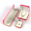 Hot Sale Pink Velvet Ring Packaging Set of Jewelry Display Box Flocked Ring Necklace Gift Packaging Box for Women Custom Logo