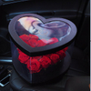 Luxury Custom Logo Clear Transparent Plastic Big Heart Shape Set Flower Gift Packaging Box with Ribbon Handle Wholesale