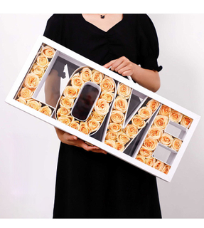 New Portable Rectangular Transparent Acrylic Window Paper Love Letter Valentine's Day Rose Flower Gift Packaging Box