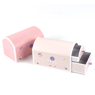 Custom Paper Drawer Style Macaron Gift Packaging Box Cardboard Pastries And Candy Package Invitation Gift Box for Wedding