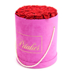 Custom Wholesale Round Cylinder Flower Packaging Box Round Velvet Flower Arrangement Boxes for Roses with Logo Customized