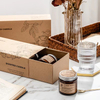 Custom Logo Recycled Brown Kraft Paper Drawer Style Scented Candle Jar Set Gift Packaging Box with Foam Insert Wholesale