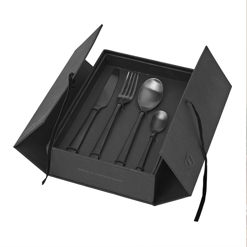 Custom Design Logo Sets for Wedding Stainless Steel Cutlery Flatware Sets Flatware Gift Set Box