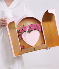 New Valentine's Day Surprise Metal Buckle Double Open Preserved Rose Flower Chocolate Gift Packaging Box