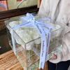 Customized High-end Christmas Valentine's Day Transparent Square Acrylic Rose Flower Gift Packaging Box
