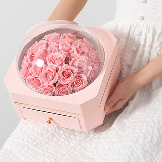 Medium Transparent Acrylic Magic Ball Flower Packaging Box Surprise Drawer Eternal Flower Arrangement Gift Box