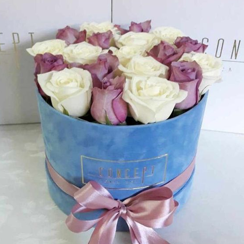 Custom Logo Flower Arrangement Gift Box Packaging Paper Tube Lid Love Flower Rose Cajas Florales Bouquets Velvet Floral Boxes