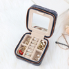 New Arrival PU Leather Portable Travel Mini Jewelry Box Leather Ring Earring Necklace Organizer Storage Gift Box Girls Women