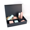 Custom Logo Black Book Shaped Magnetic Closure Flip Top Rigid Paper Cardboard Cosmetic Skin Care Gift Packaging Box for Clothes