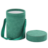 High Quality Small Round Cardboard Suede Velvet Flower Hat Gift Packaging Box for Roses with Ribbon Handle Manufacturer