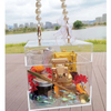 Transparent Acrylic Pearl Handle Square Wedding Festival Chocolate Candle Cosmetic Gift Packaging Box Wholesale