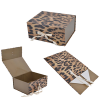 Recycled Kraft Paper Magnetic Tea Gift Box With Ribbon Closure Folding Flip Top Lid Coffee Cake Gift Boxes For Donut Fruits Nuts