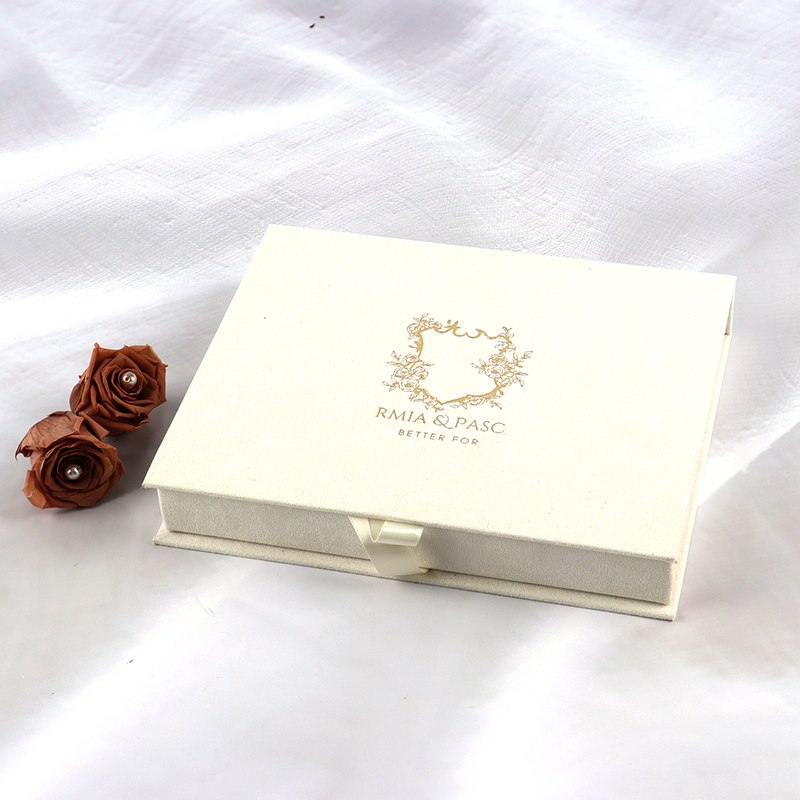 Luxury Magnetic Closure Velvet Wedding Invitation Card Packaging Box Acrylic Wedding Invitation Card with Box Satin Silk Ribbon