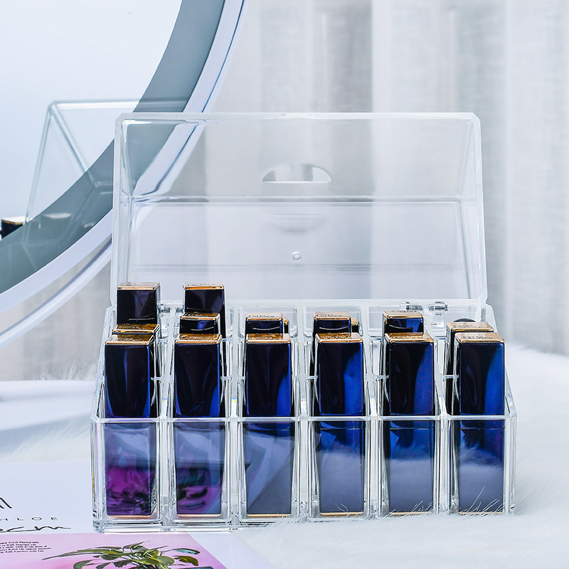 Premium Acrylic Makeup Tools Dispenser Transparent Acrylic Makeup Brush Organizer Lipstick Perfume Storage Box