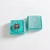 Custom Logo Square Flannelette Box Luxury Velvet Earring Bracelet Necklace Ring Packaging Gift Countertop Jewelry Packaging Box