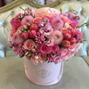 Custom Birthdays Flower Packaging Boxes Round Flower Gift Paper Box With Handle