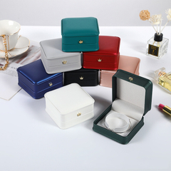 Custom High Quality Wholesale Beige Leather Jewelry Box For Pendant Embossing Logo Packaging Set For Gift Jewellery Box