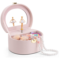 Factory Wholesale High Quality Luxury Music Ballerina Girl Wooden Jewelry Gift Storage Box with Mirror For Wedding