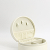 Creative Portable Handbag Necklace Ring Earrings Jewelry Organizer Box Round PU Jewelry Travel Box