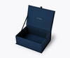 New Arrival Garden Party Blue Medium Embroidered Keepsake Magnetic Closure Foldable Gift Packaging Box