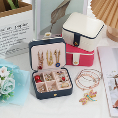Wholesale PU Leather Small Jewelry Box with Mirror Travel Jewelry Storage Box Accept Customized