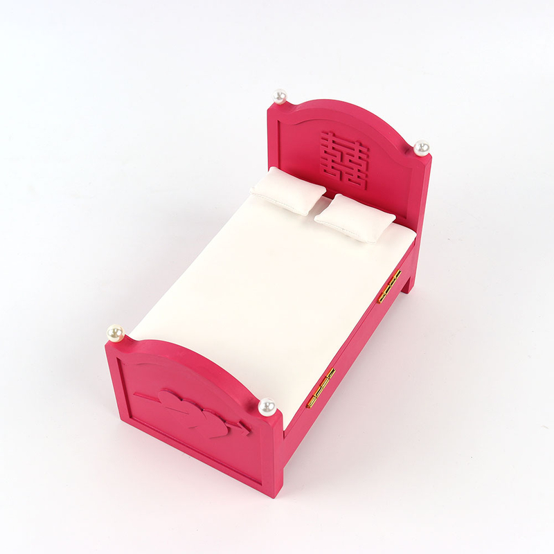 New Arrival Bed Shape Travel Jewelry Case Custom Portable Pu Leather Ring Earring Necklace Jewelry Storage Organizer Box