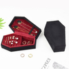 Halloween Coffin Shape Jewelry Organizer Case Portable Velvet Ring Earrings Necklace Jewelry Display Storage Boxes