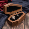 Walnut Wood Coffin Shaped Ring Box Case Holder for Gothic Halloween Wedding Ceremony Gothic Jewelry Organizer Decoration