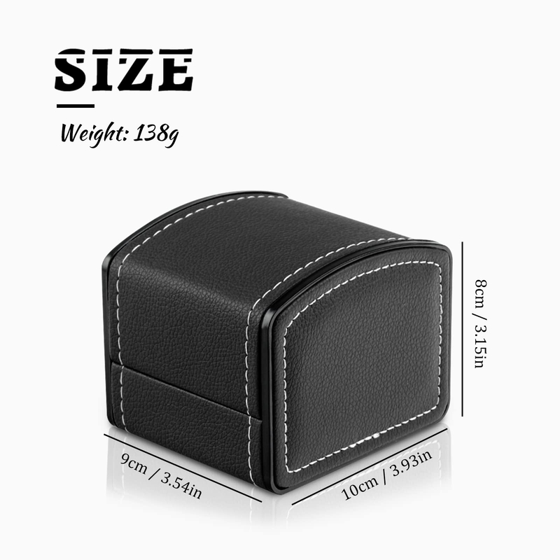 Custom PU Leather Watch Travel Case Portable Square Watch Jewelry Bracelet Holder Organizer Storage Box with Removable Cushion