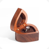 Heart Shaped Walnut Wood Ring Box Velvet Soft Interior Holder Jewelry Chest Organizer Earrings Coin Jewelry Wooden Presentation