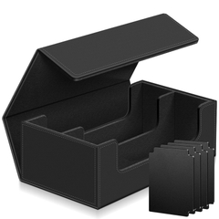 Trading Card Storage Box Magnetic Closure Toploaders Storage Box Hold PU Leather Card Deck Boxes Fit for MTG/Sport Card