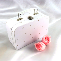 Golden Supplier Hot Sale Wholesale Custom Printed Logo Bridal Paper Cardboard Suitcase Style Baby Gift Keepsake Sweet Box