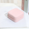 Wholesale Custom Logo Pu Leather Trinket Small Square Ring Jewelry Boxes Organizer Zipper Travel Earring Jewellery Necklace Case