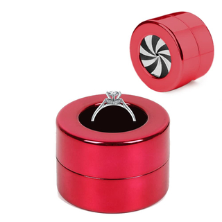 Creative Engagement Round Rotating Lifting Ring Jewelry Display Gift Box for Proposal Ceremony Wedding Special Occasions