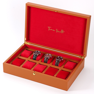 Luxury Pu Leather Surface Wooden Watch Storage Box Organizer Watch Holder Watch Band Strap Display Storage Box