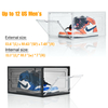 Transparent Acrylic Magnetic Drop Side Open Door Shoe Storage Container Box Foldable Sneaker Organizer Case for Shoe